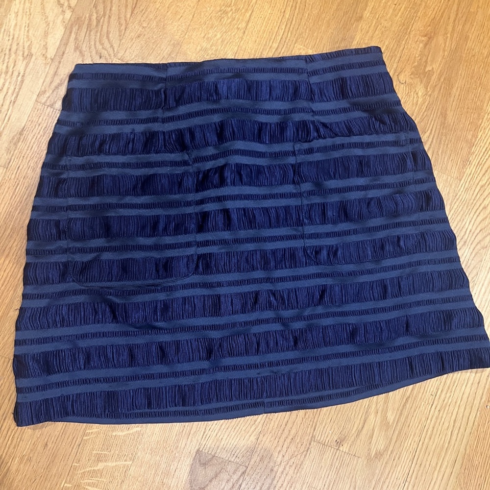 Navy Blue Textured Skirt